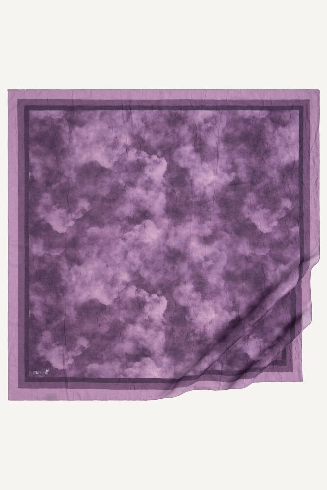 Lila Bulut Desen Kraş Eşarp - 2