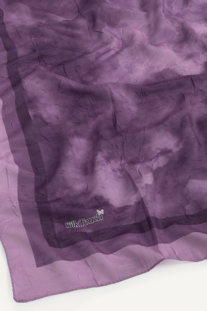 Lila Bulut Desen Kraş Eşarp - 3