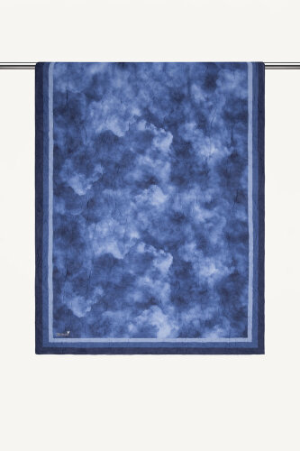 Lila Bulut Desenli Kraş Şal