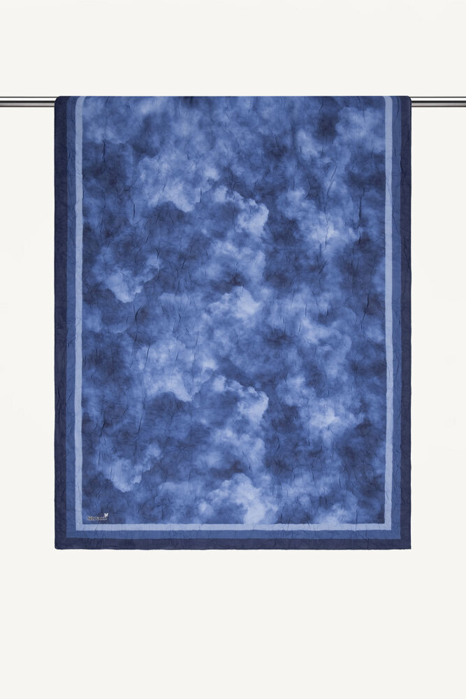 Lila Bulut Desenli Kraş Şal - 1