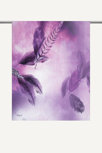 Lila Kehribar Tüyü Desenli Fransız İpeği Şal (1)