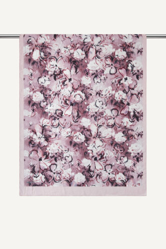 Lila Pamuk Esintisi Desen Kraş Şal (1)