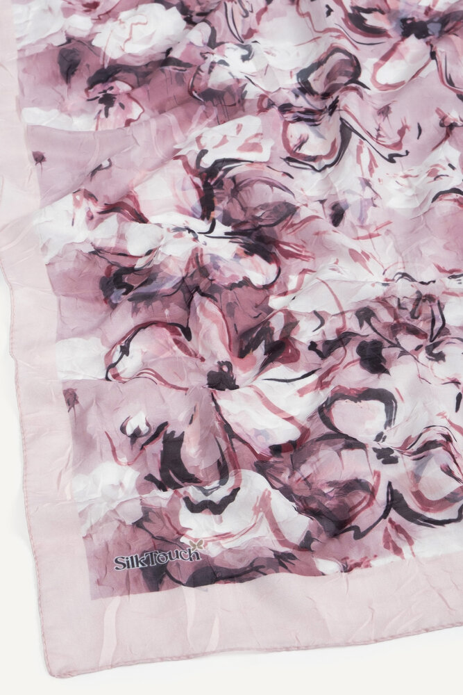 Lila Pamuk Esintisi Desen Kraş Şal - 3