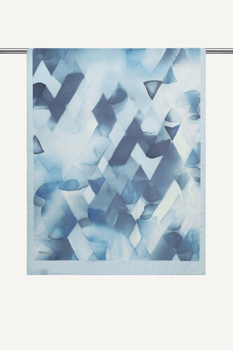 Mavi Kristal Işıltı Desenli Fransız İpeği Şal (1)