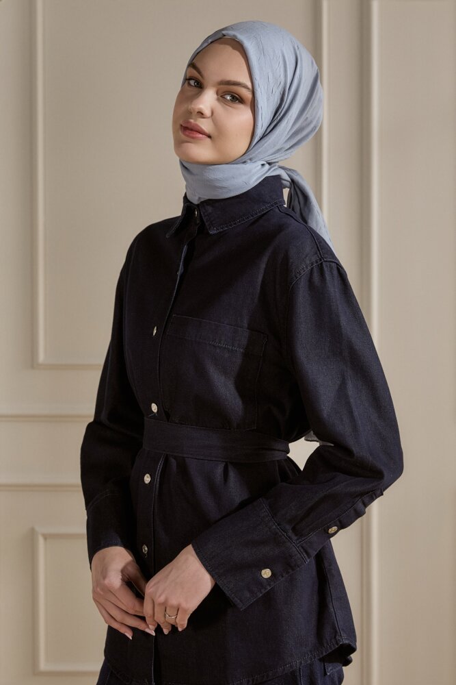 Mavimsi Gri Kraş Şal - 1