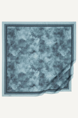 Mint Bulut Desen Kraş Eşarp (1)