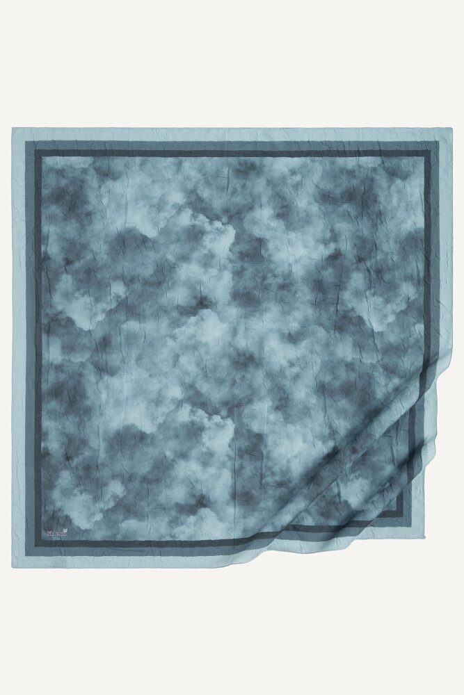 Mint Bulut Desen Kraş Eşarp - 2