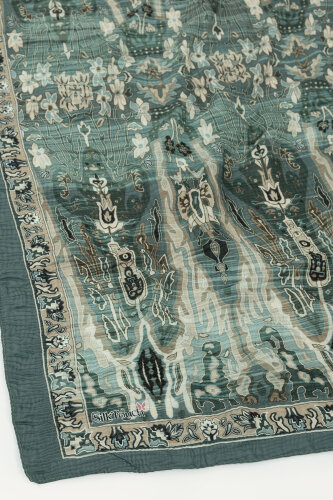 Mint Miras Desenli Müslin Eşarp - 3