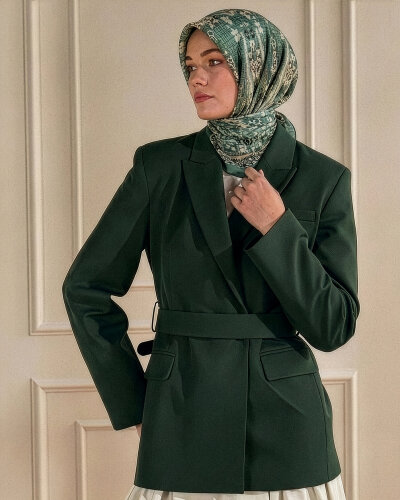 Mint Miras Desenli Müslin Eşarp