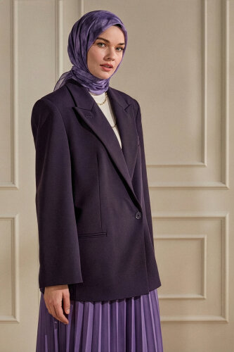 Mor Bulut Desen Kraş Eşarp