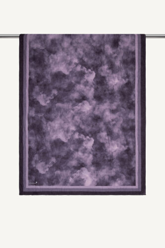 Mor Bulut Desenli Kraş Şal