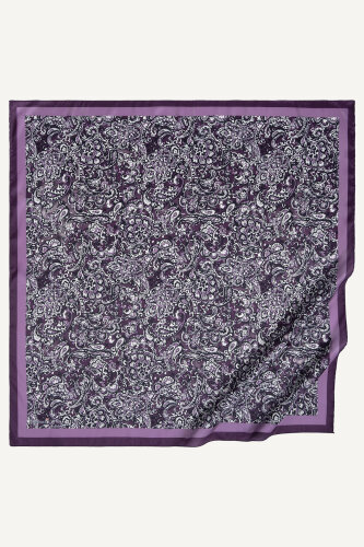 Mor Etnik Desen Kristal Eşarp (1)