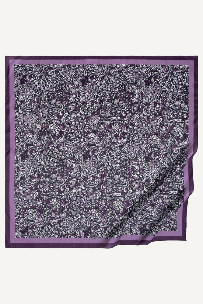 Mor Etnik Desen Kristal Eşarp - 2