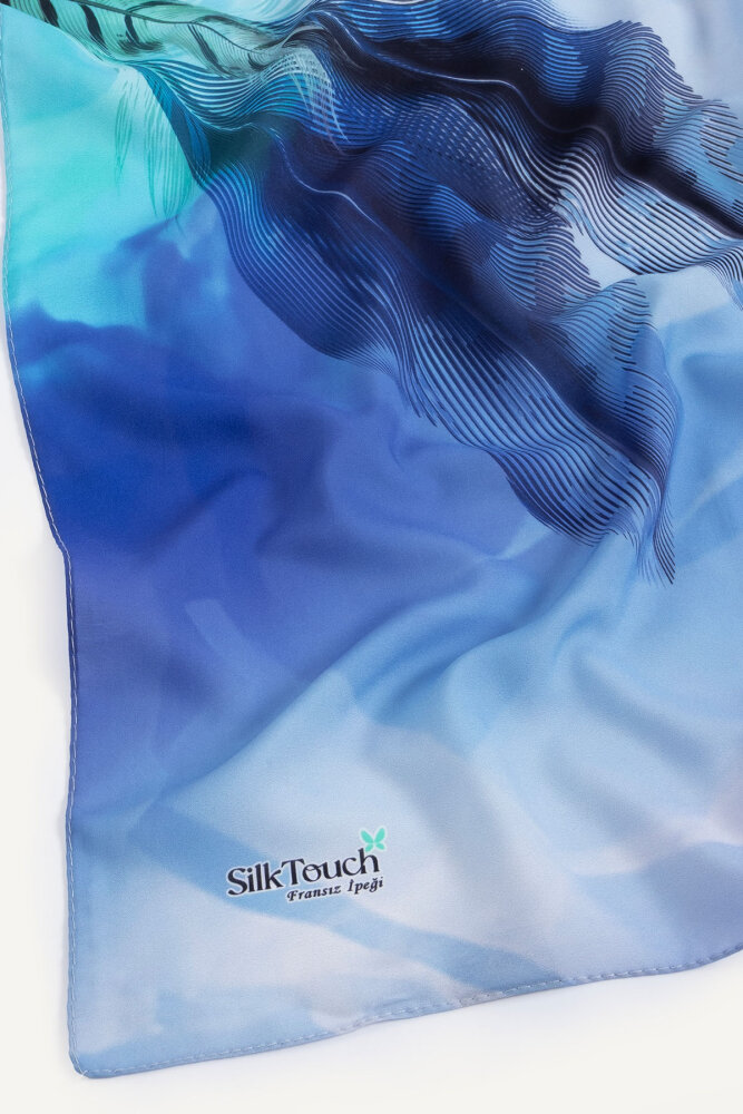 Mor Kehribar Tüyü Desenli Fransız İpeği Şal - 3