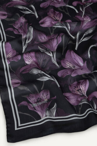 Mor Lale Desenli İdol Vual Şal (1)
