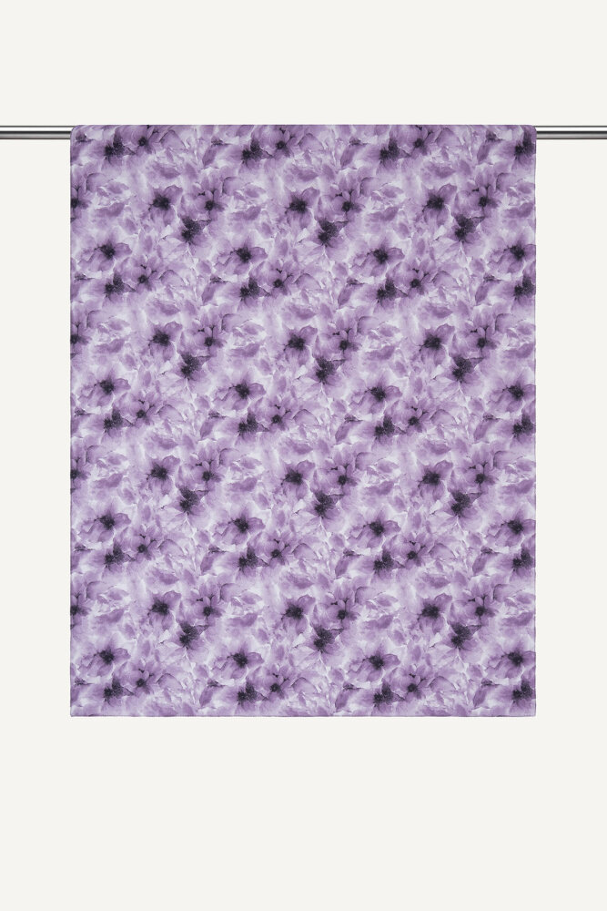 Mor Sisli Buket Desen Rami Şal - 1