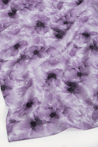 Mor Sisli Buket Desen Rami Şal (1)