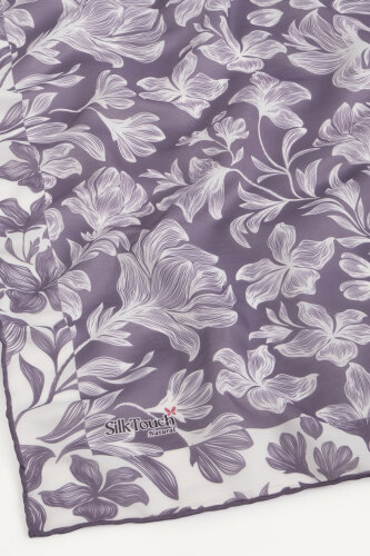 Mor Zambak Desen Natural Eşarp - 3