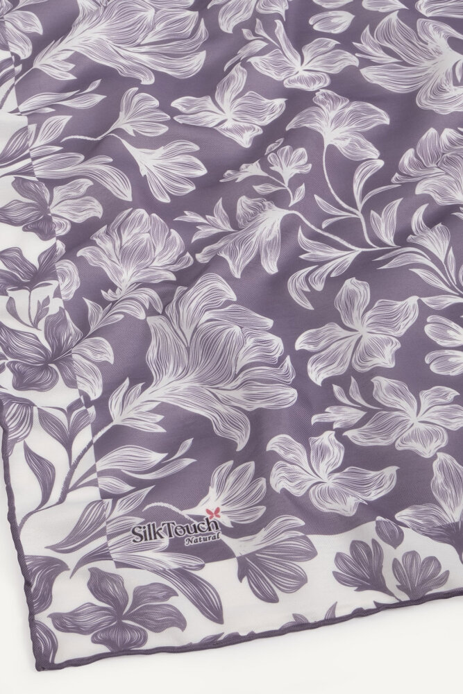 Mor Zambak Desen Natural Eşarp - 3