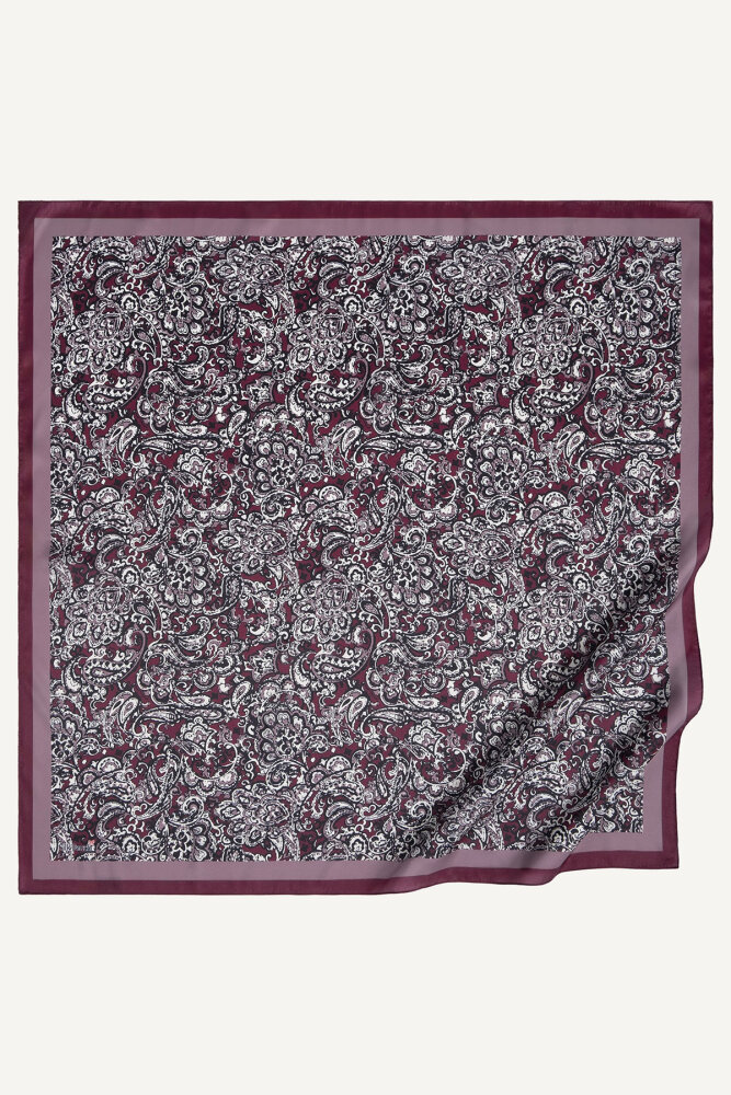 Mürdüm Etnik Desen Kristal Eşarp - 2