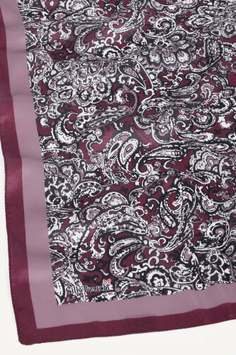 Mürdüm Etnik Desen Kristal Eşarp - 3