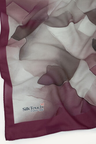 Mürdüm Kristal Işıltı Desenli Fransız İpeği Şal - 3