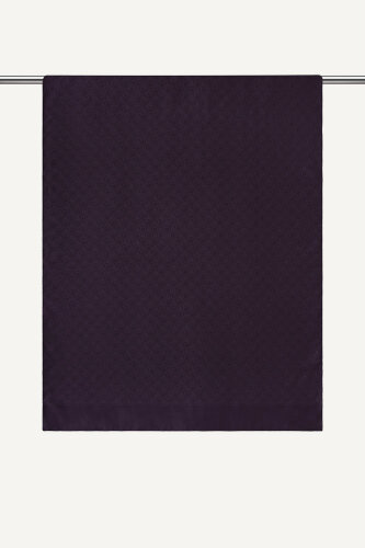 Mürdüm Piramit Monogram Desen Mercan Şal