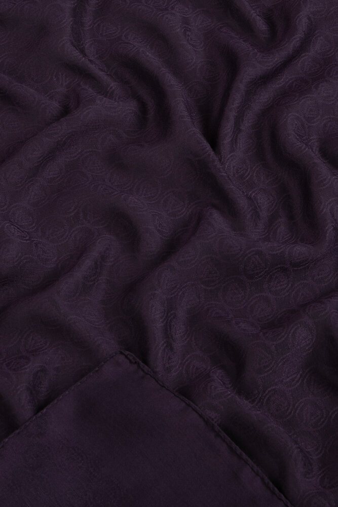 Mürdüm Piramit Monogram Desen Mercan Şal - 2