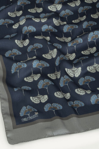 Parlement Mavi Yonca Desenli İdol Vual Şal (1)