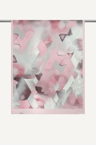 Pudra Kristal Işıltı Desenli Fransız İpeği Şal (1)