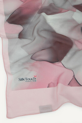 Pudra Kristal Işıltı Desenli Fransız İpeği Şal - 3