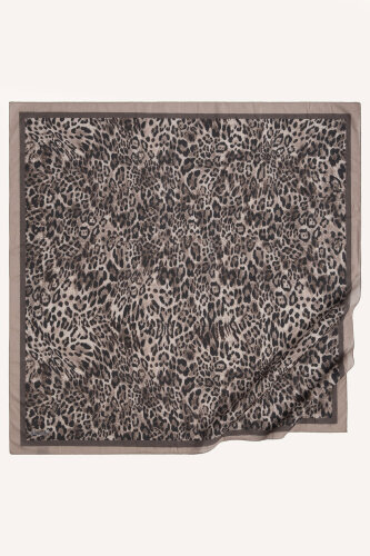 Pudra Leopar Desenli Kraş Eşarp (1)