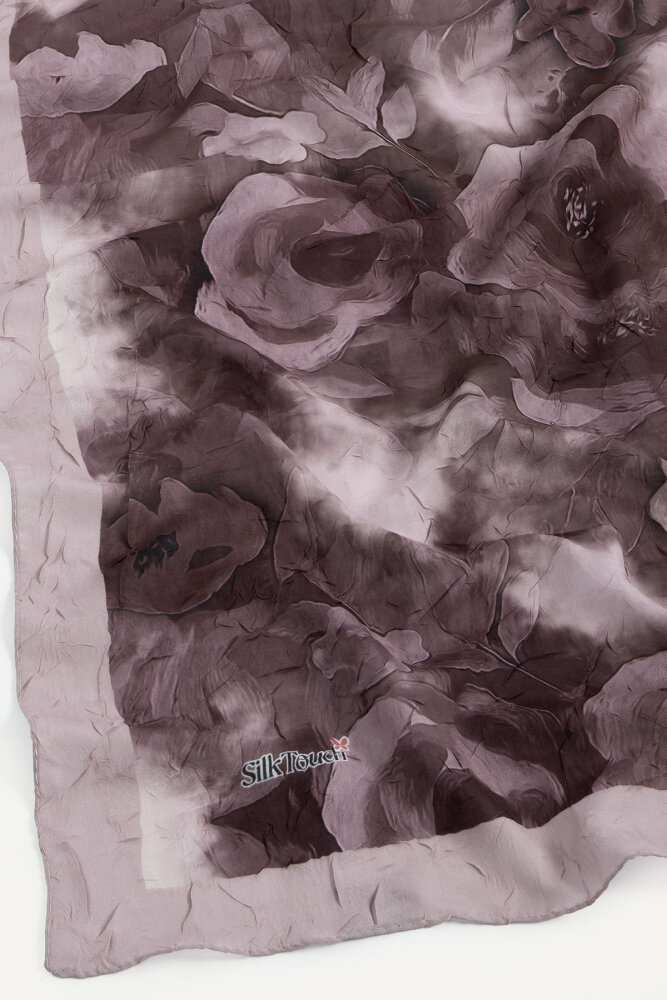 Pudra Suluboya Gül Desenli Kraş Şal - 2