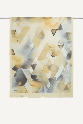 Sarı Kristal Işıltı Desenli Fransız İpeği Şal (1)