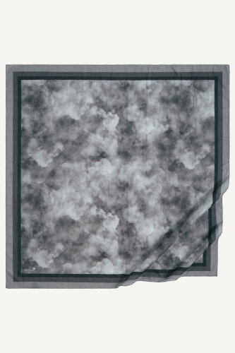 Siyah Bulut Desen Kraş Eşarp (1)