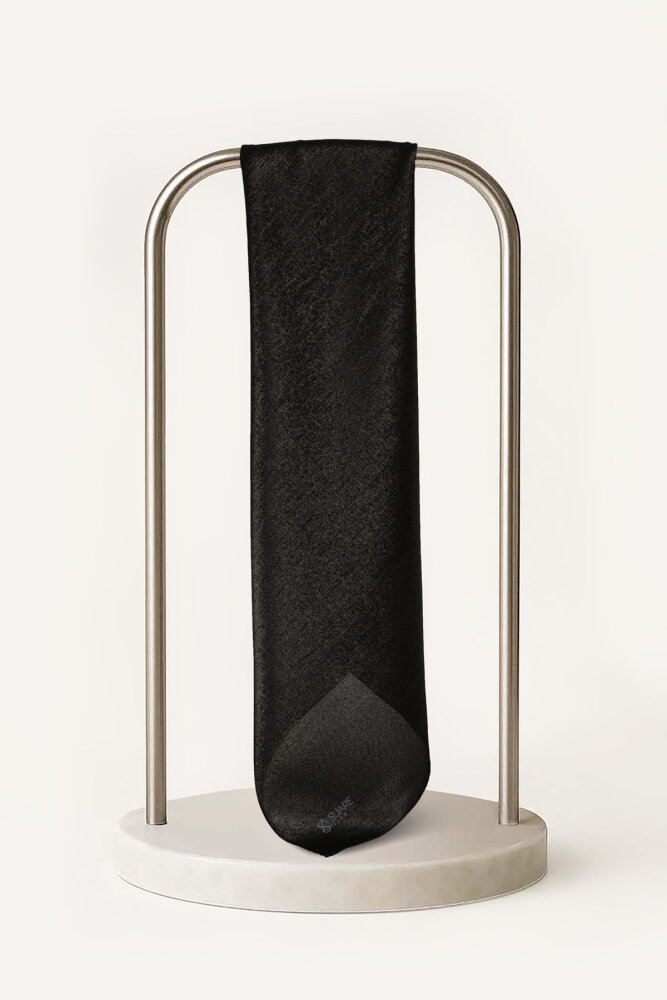 Siyah Düz Renk Kehribar Eşarp - 2