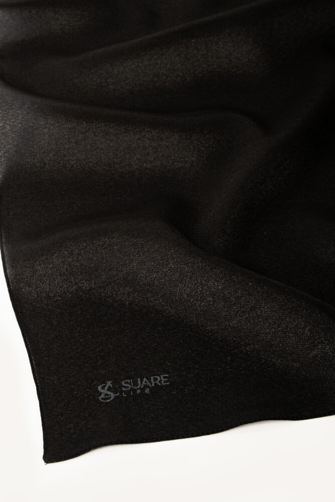 Siyah Düz Renk Kehribar Eşarp - 3