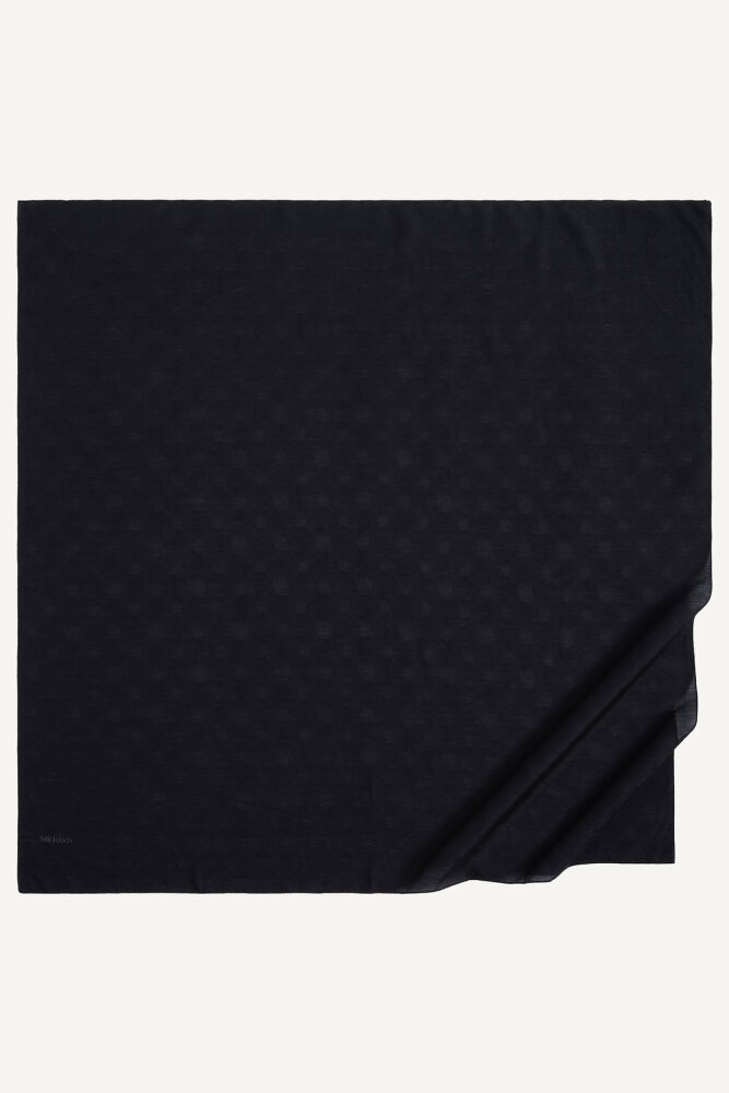 Siyah Monogram Desen Mercan Eşarp - 2