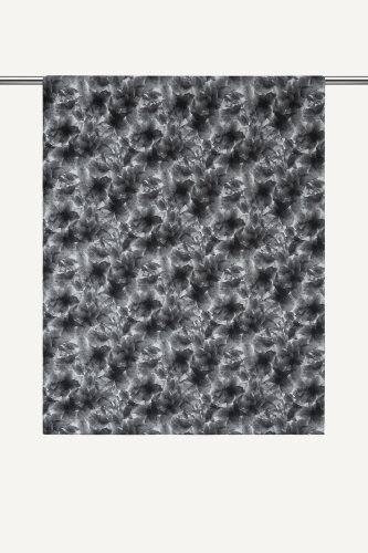 Siyah Sisli Buket Desen Rami Şal