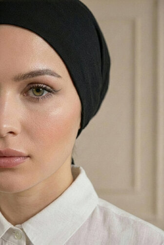 Siyah Türban Tesettür Topuz Bone (1)