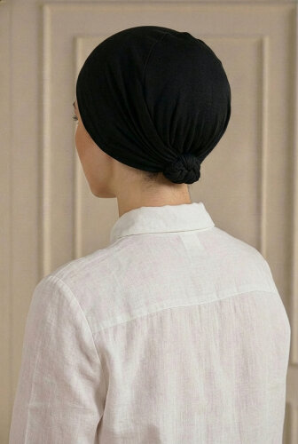 Siyah Türban Tesettür Topuz Bone - 3