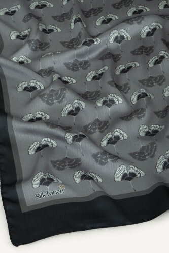  Siyah Yonca Desenli İdol Vual Şal (1)