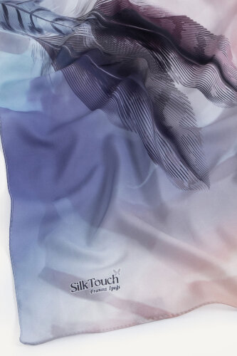 Somon Kehribar Tüyü Desenli Fransız İpeği Şal - 3