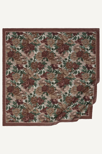 Tarçın Gece Çiçeği Desenli Müslin Eşarp (1)