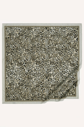 Taş Leopar Desenli Kraş Eşarp (1)