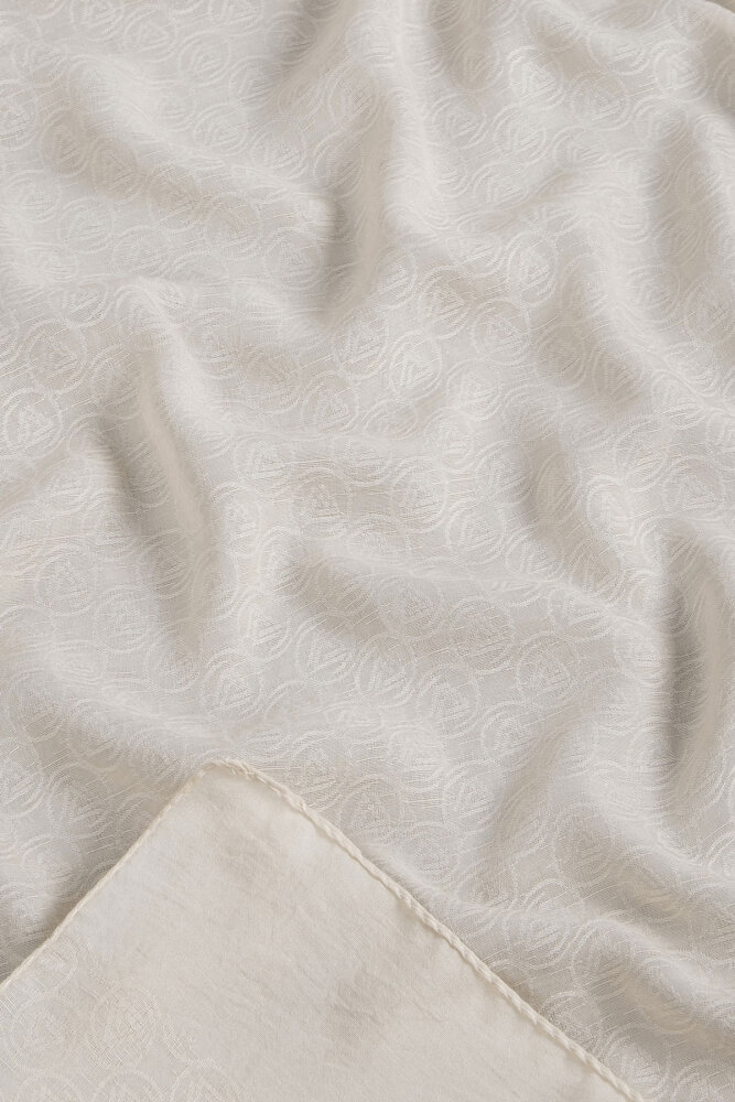 Taş Piramit Monogram Desen Mercan Şal - 2