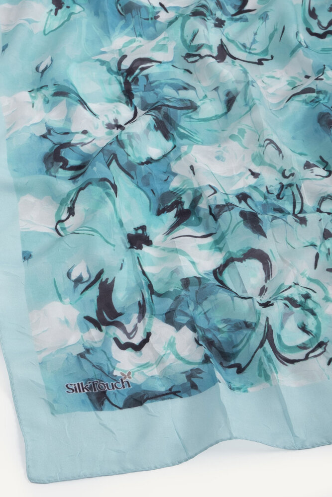 Turkuaz Pamuk Esintisi Desen Kraş Şal - 2