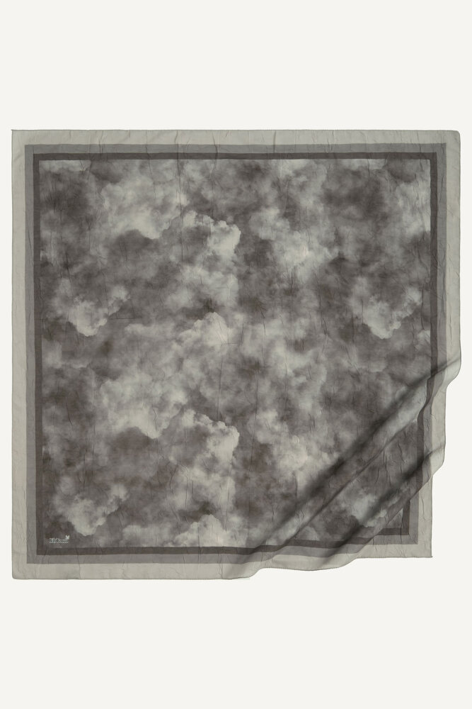 Vizon Bulut Desen Kraş Eşarp - 2