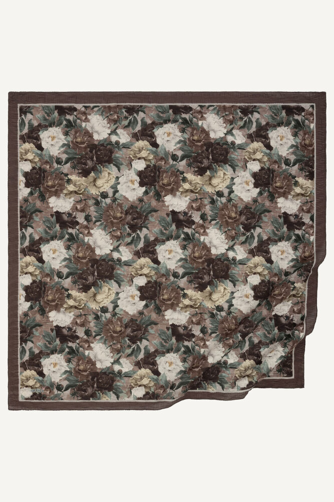 Vizon Gece Çiçeği Desenli Müslin Eşarp - 2