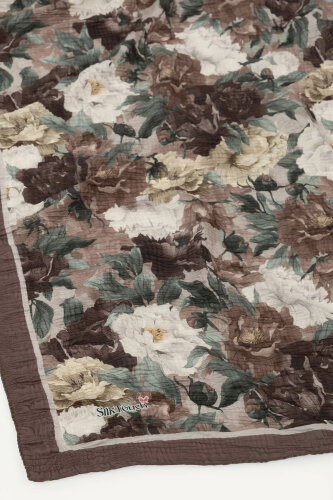 Vizon Gece Çiçeği Desenli Müslin Eşarp - 3